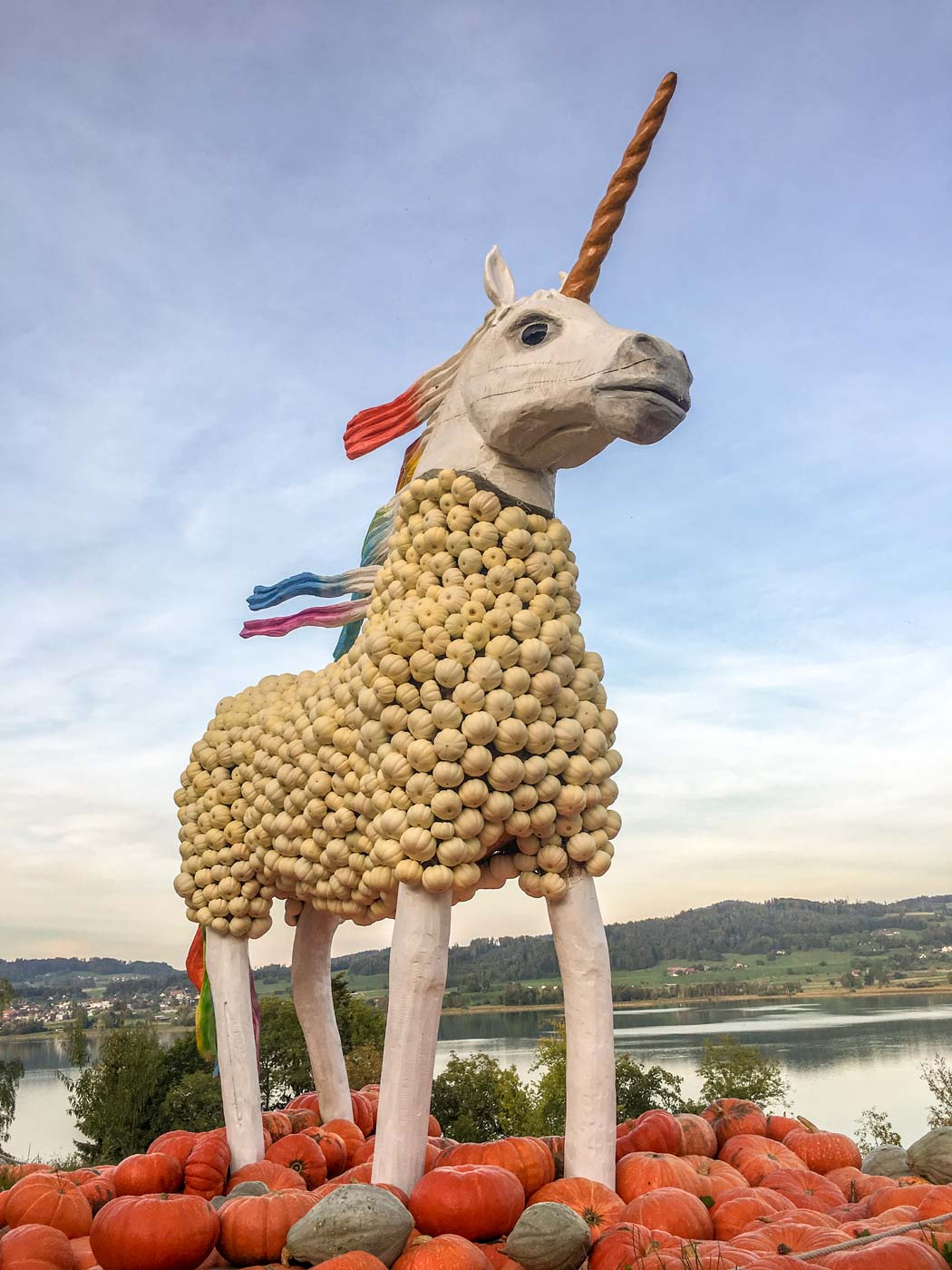 Einhorn-aus-Kürbissen