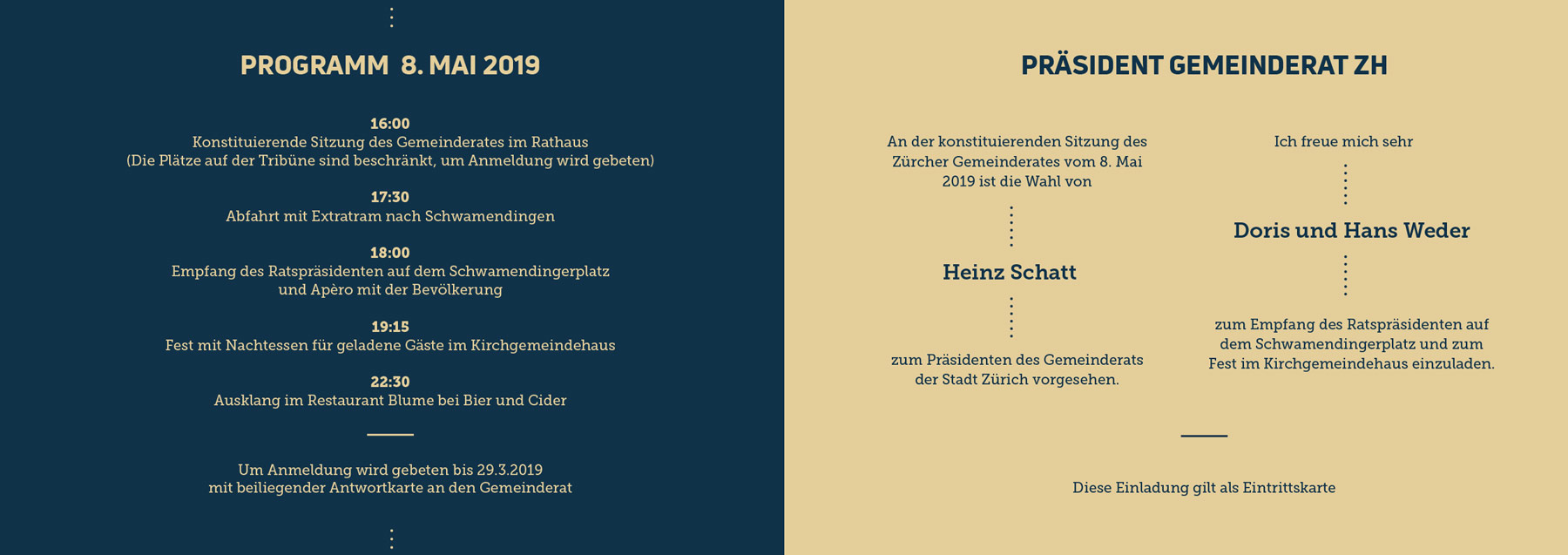 Einladungskarte Innenseiten Variante 1