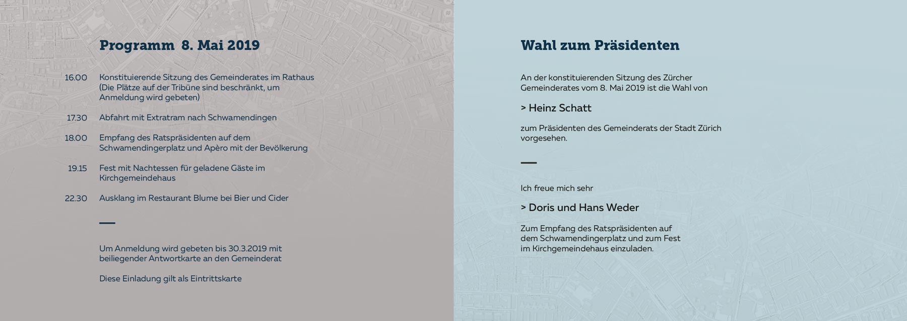 Einladungskarte Innenseiten Variante 2