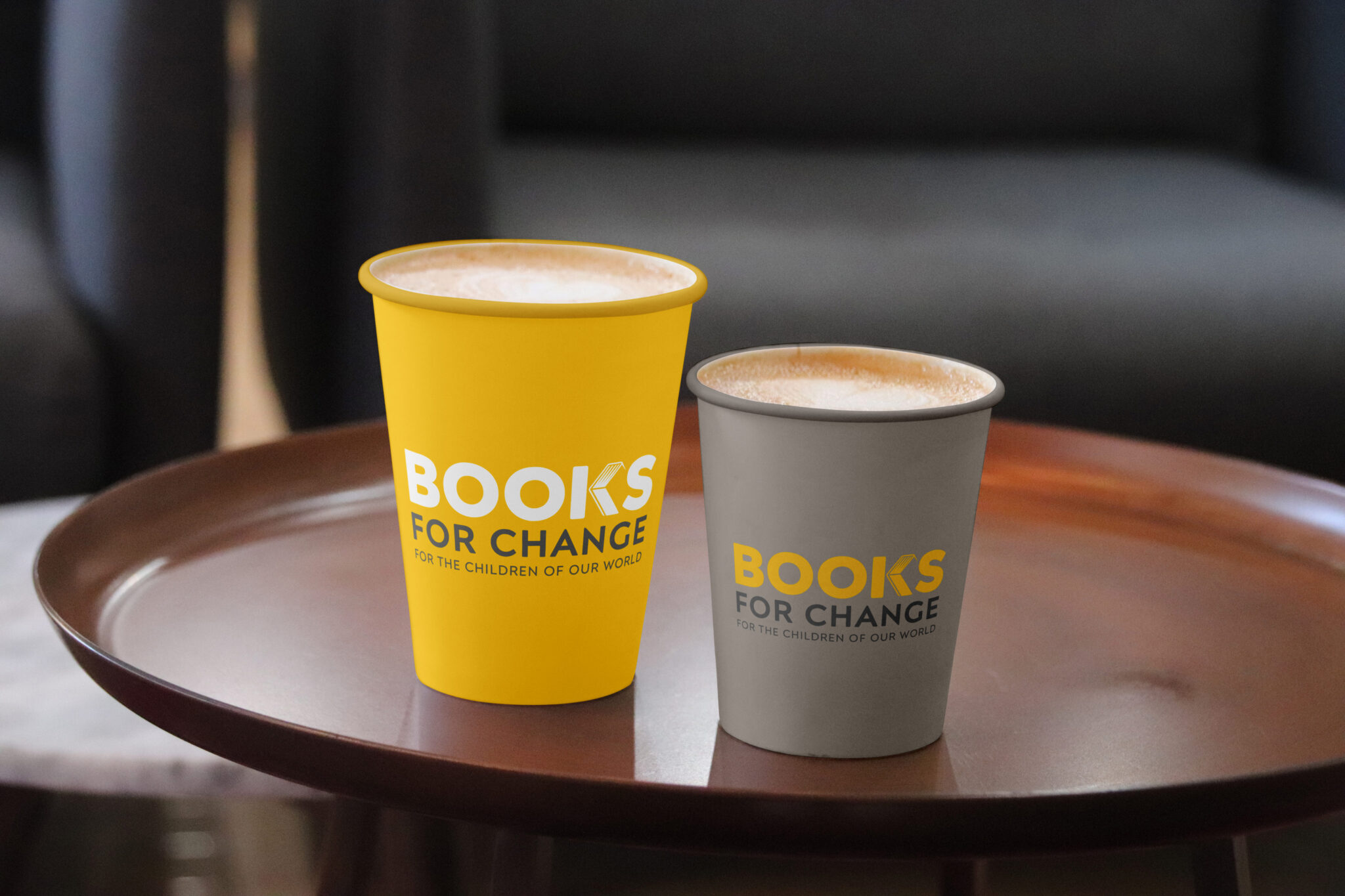 Books for change Logo auf Cups